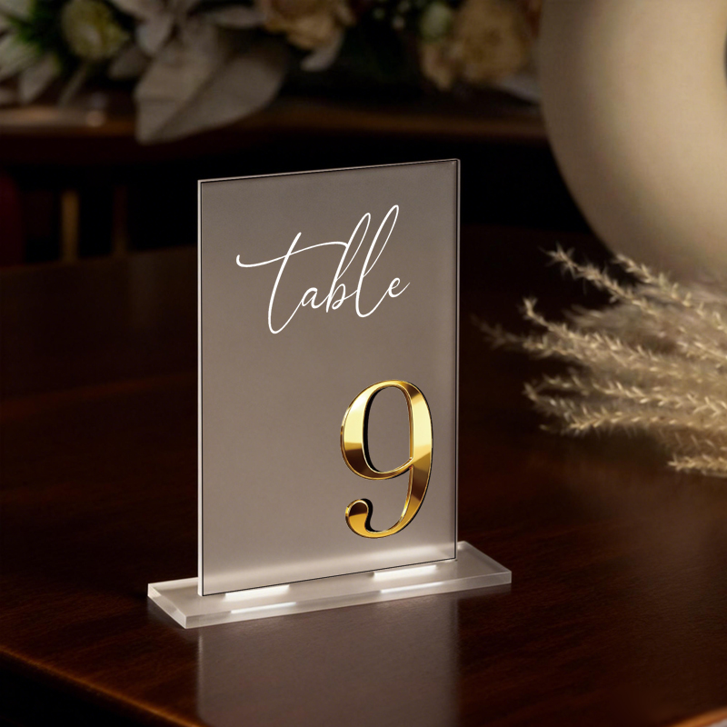 Akrylowe numery stołów, dekora – Table Number Gold recenzja i cena