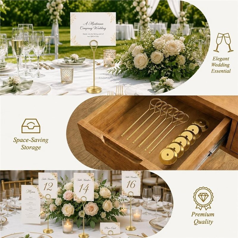 LLCS-12 szt. Złote uchwyty na  – Table Number Gold recenzja i cena